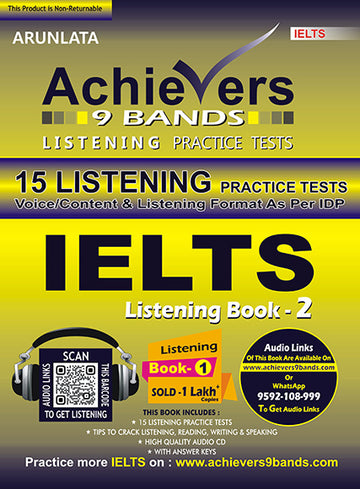 Achievers 9 bands book -2 IELTS 15 listening practice test with downloadable audio links & Answer keys